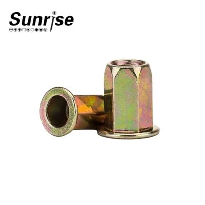 Zink Kuning Kepala Rivet Kepala Rata Hex Penuh